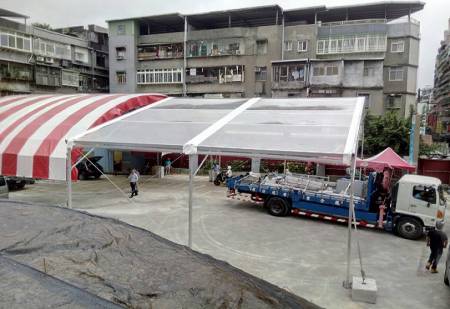 15MX10M-Tenda vermelha e transparente - Cerimônia de inauguração
